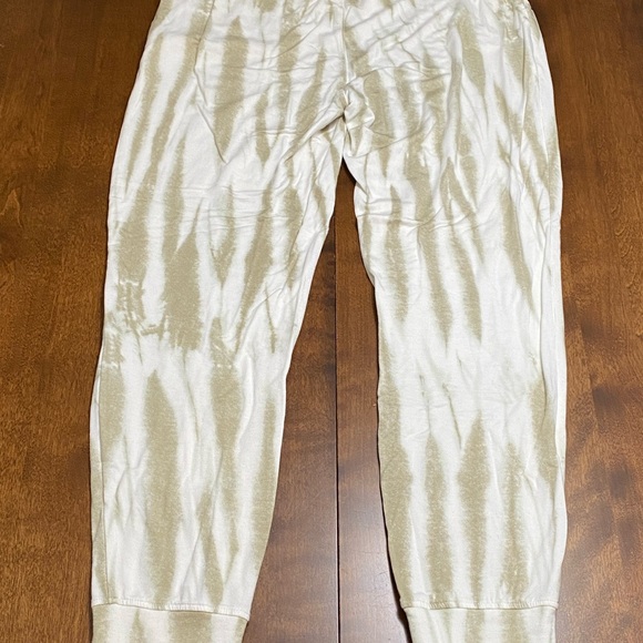 Rachel Zoe “Tie Dye Washed” Sweatpants, Tan-Green and White-Beige, Size M - Picture 2 of 5